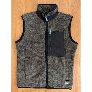 Wellen Windsurf Fleece Vest S Full Zip Sherpa Soft High Pile Fleece Lined Olive